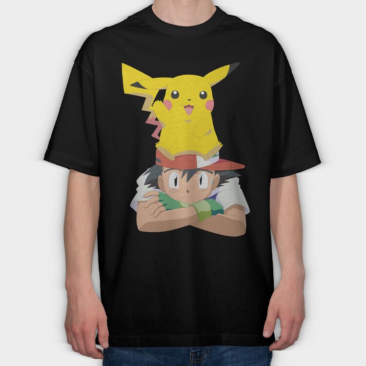 Cartoon Retro Pokemon 1, Tricou Oversize Barbati (Unisex)