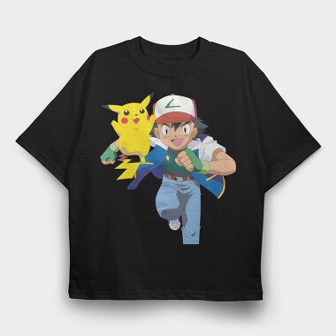 Cartoon Retro Pokemon 2, Tricou Oversize Barbati (Unisex)