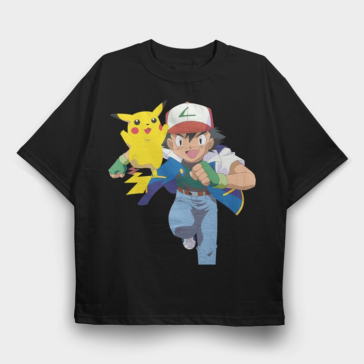 Cartoon Retro Pokemon 2, Tricou Oversize Barbati (Unisex)