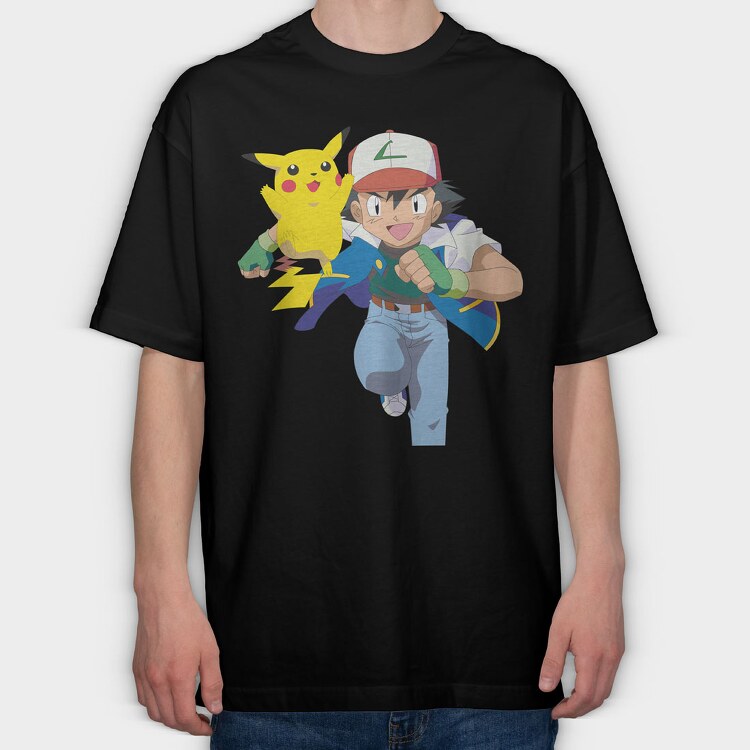Cartoon Retro Pokemon 2, Tricou Oversize Barbati (Unisex)