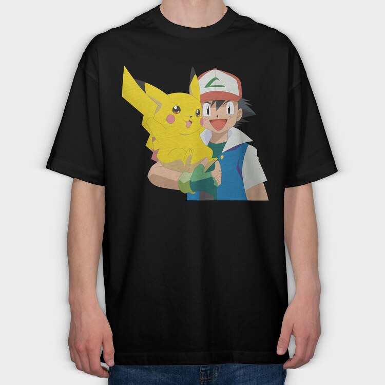 Cartoon Retro Pokemon 3, Tricou Oversize Barbati (Unisex)