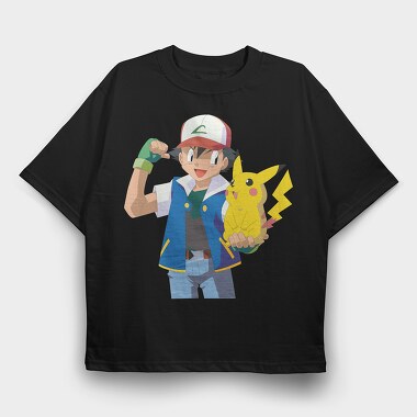 Cartoon Retro Pokemon 4, Tricou Oversize Barbati (Unisex)