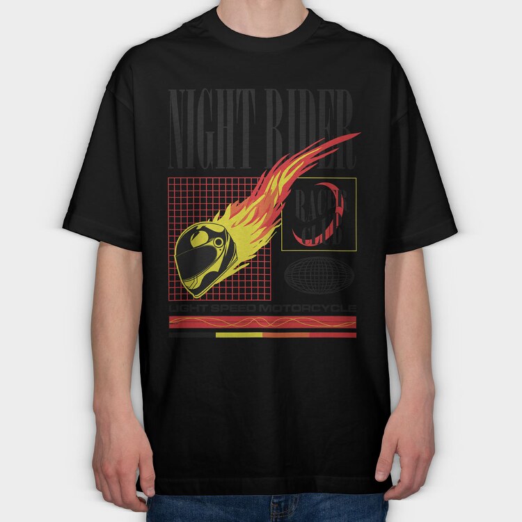 Night Rider 2, Tricou Oversize Barbati (Unisex)