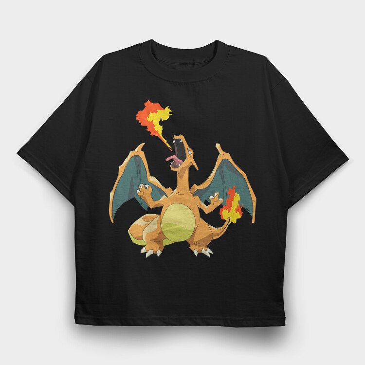 Cartoon Retro Pokemon 6, Tricou Oversize Barbati (Unisex)