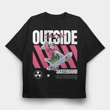 Outside Skateboard 1, Tricou Oversize Barbati (Unisex)