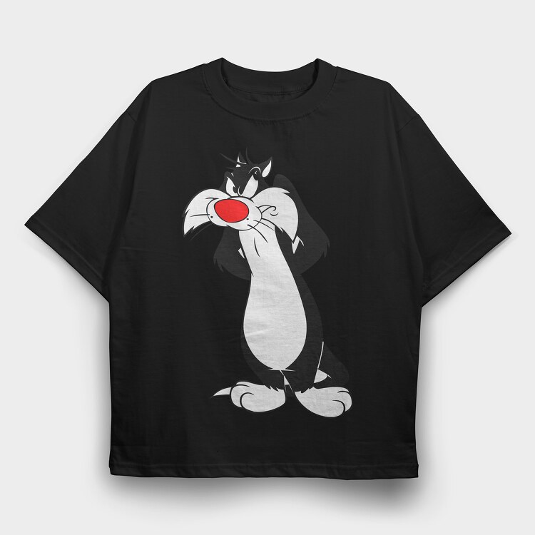 Cartoon Retro Silvestre 6, Tricou Oversize Barbati (Unisex)