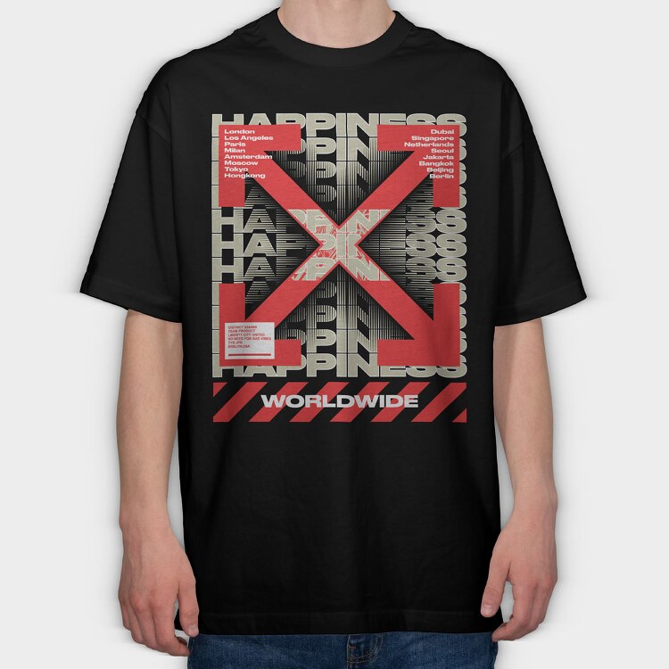 Happiness 1, Tricou Oversize Barbati (Unisex)