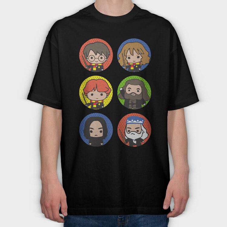 Harry Potter Figurine, Tricou Oversize Barbati (Unisex)