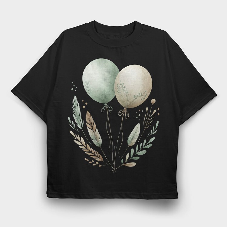 Balloons Leaves Bear, Tricou Oversize Barbati (Unisex)
