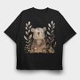 Bear Flower Friends, Tricou Oversize Barbati (Unisex)