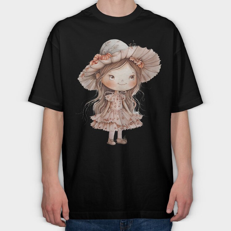 Autumn Pink Girl, Tricou Oversize Barbati (Unisex)
