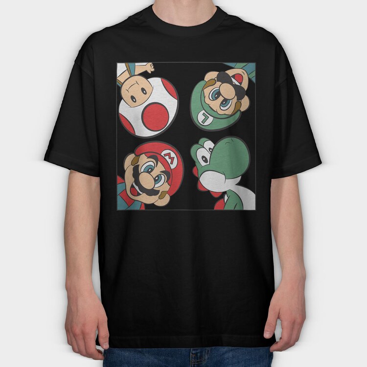 Super Mario 1, Tricou Oversize Barbati (Unisex)