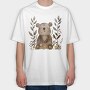 Bear Flower Friends, Tricou Oversize Barbati (Unisex)