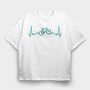 Bike Heartbeats, Tricou Oversize Barbati (Unisex)