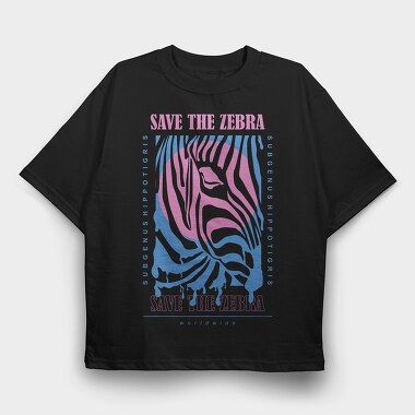 Save The Zebra 1, Tricou Oversize Barbati (Unisex)
