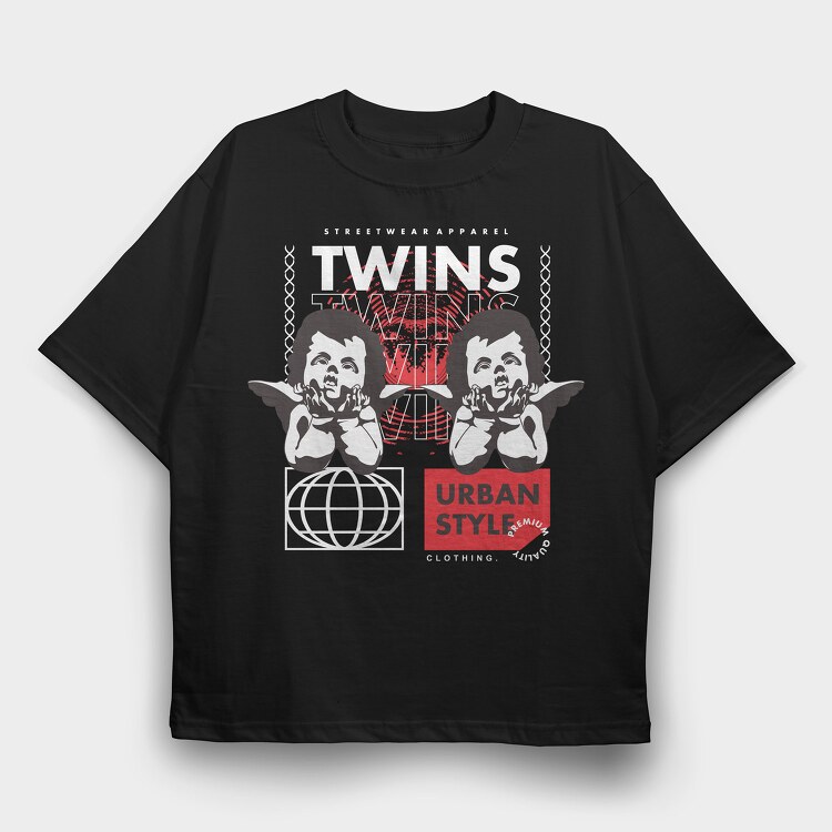 Twins 2, Tricou Oversize Barbati (Unisex)