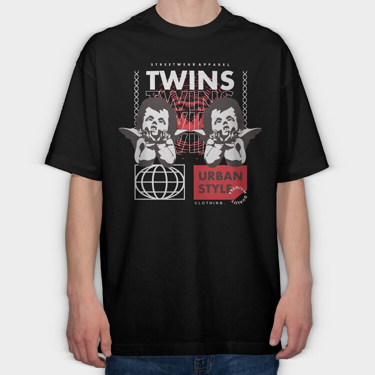 Twins 2, Tricou Oversize Barbati (Unisex)