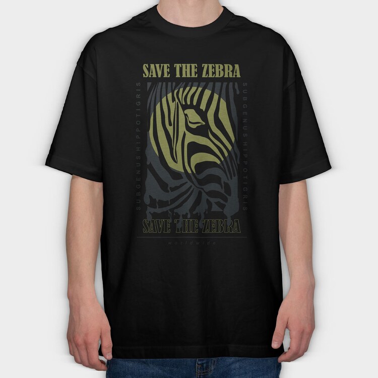 Save The Zebra 2, Tricou Oversize Barbati (Unisex)