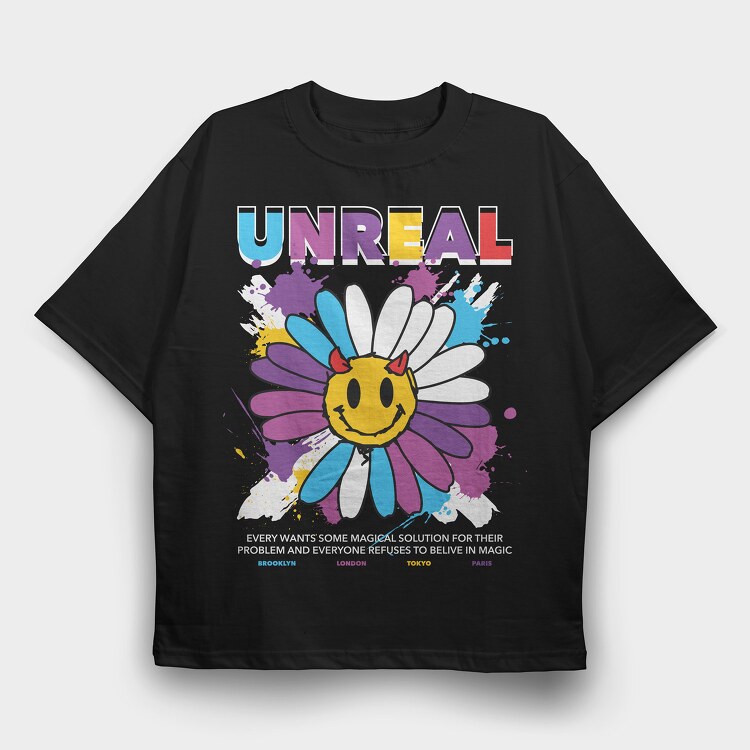 Unreal 1, Tricou Oversize Barbati (Unisex)