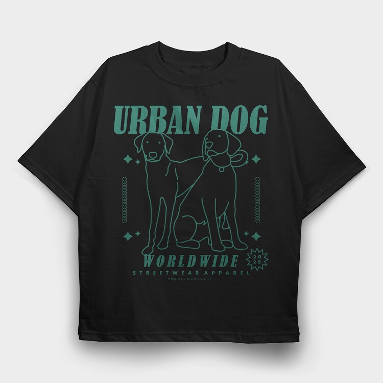 Urban Dog 2, Tricou Oversize Barbati (Unisex)