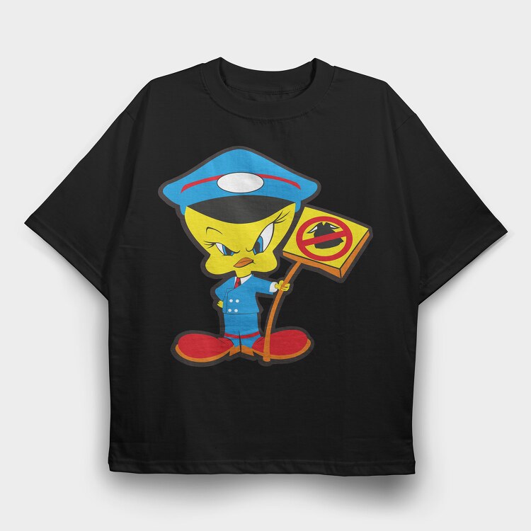 Cartoon Retro Tweety 2, Tricou Oversize Barbati (Unisex)