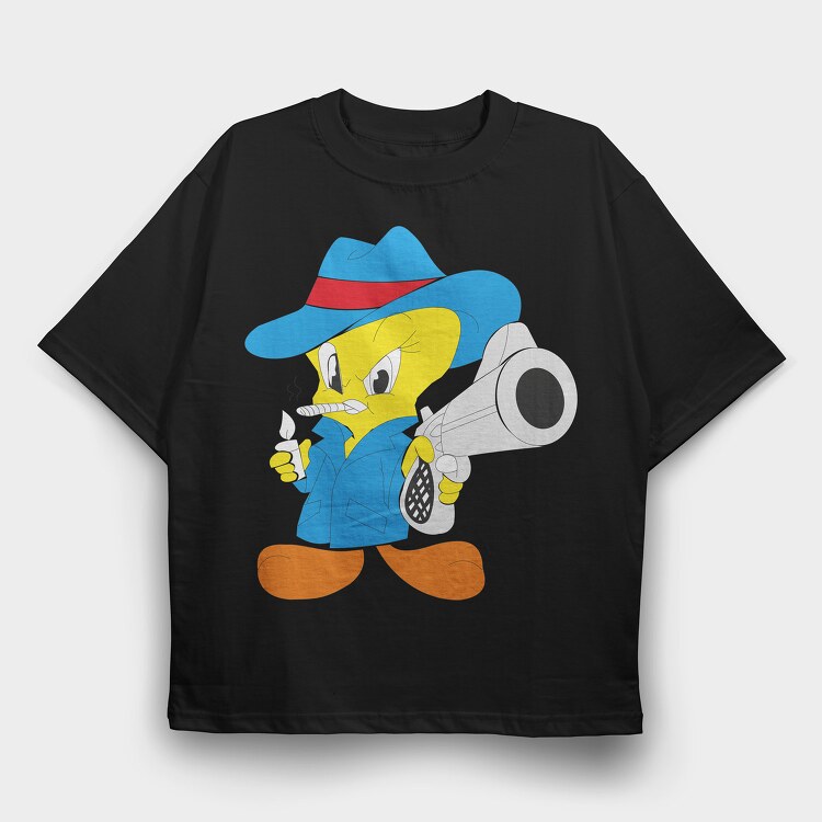 Cartoon Retro Tweety 3, Tricou Oversize Barbati (Unisex)
