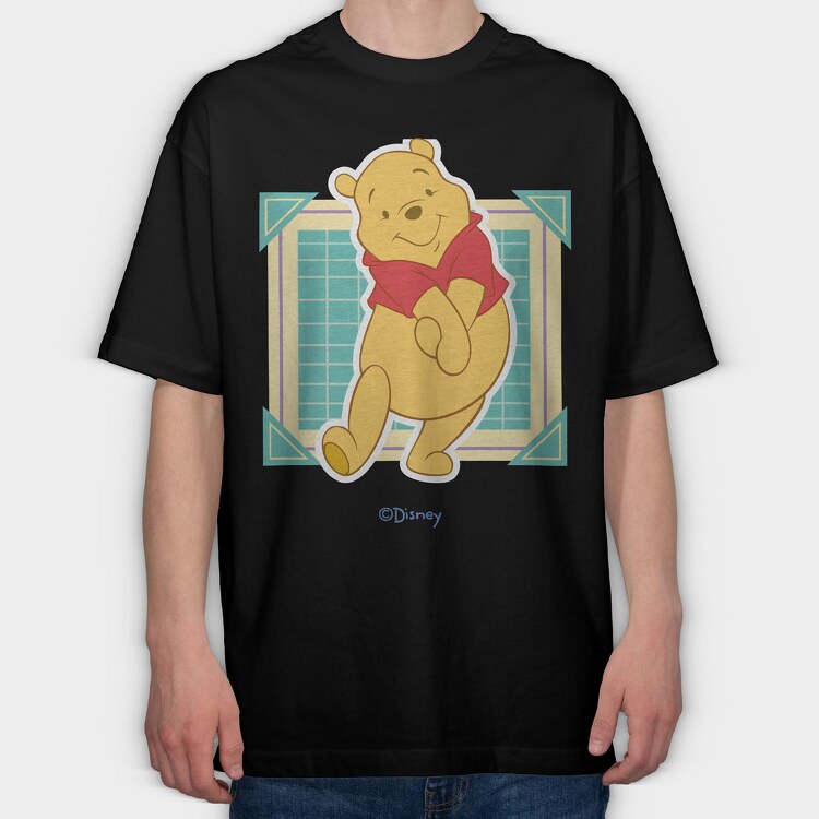 Cartoon Retro Winnie the Pooh 4, Tricou Oversize Barbati (Unisex)