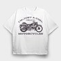 Biker Girl Love Motorcycles, Tricou Oversize Barbati (Unisex)