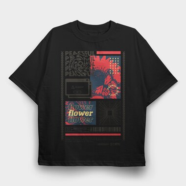 Peaceful 1, Tricou Oversize Barbati (Unisex)