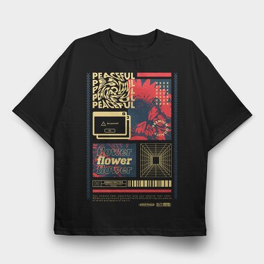 Peaceful 2, Tricou Oversize Barbati (Unisex)