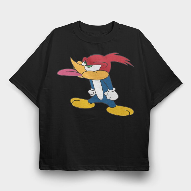 Cartoon Retro Woody Woodpecker 1, Tricou Oversize Barbati (Unisex)