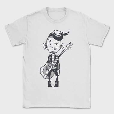 Character Holding Guitar Punk, Tricou Barbati (Unisex)