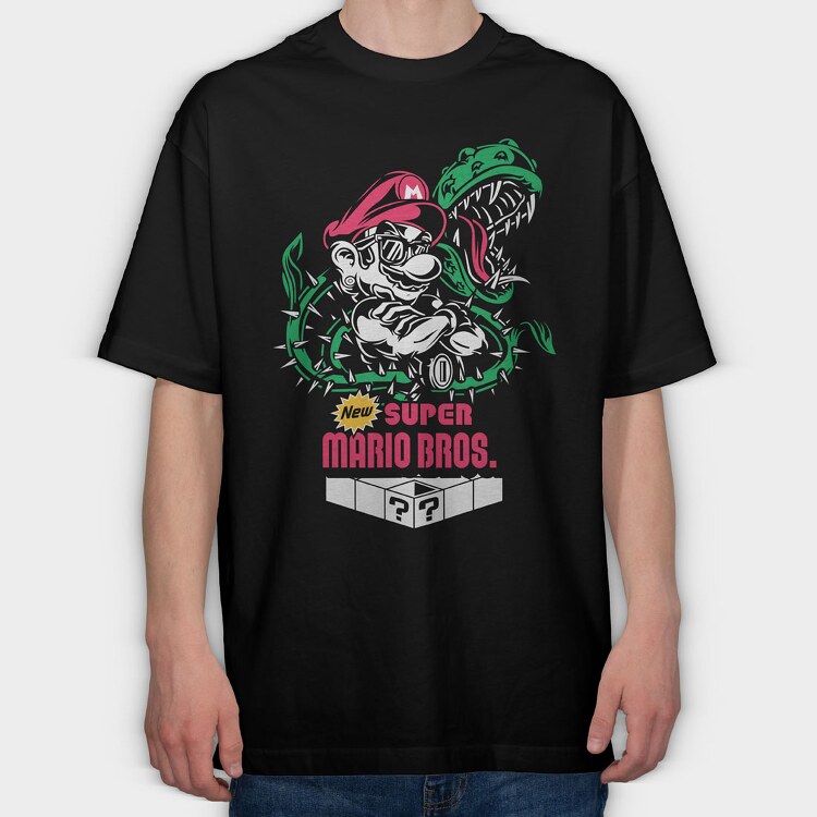Super Mario Bros, Tricou Oversize Barbati (Unisex)