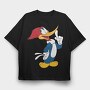 Cartoon Retro Woody Woodpecker 2, Tricou Oversize Barbati (Unisex)