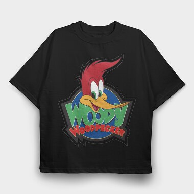 Cartoon Retro Woody Woodpecker 3, Tricou Oversize Barbati (Unisex)