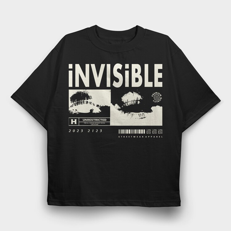 Invisible 1, Tricou Oversize Barbati (Unisex)