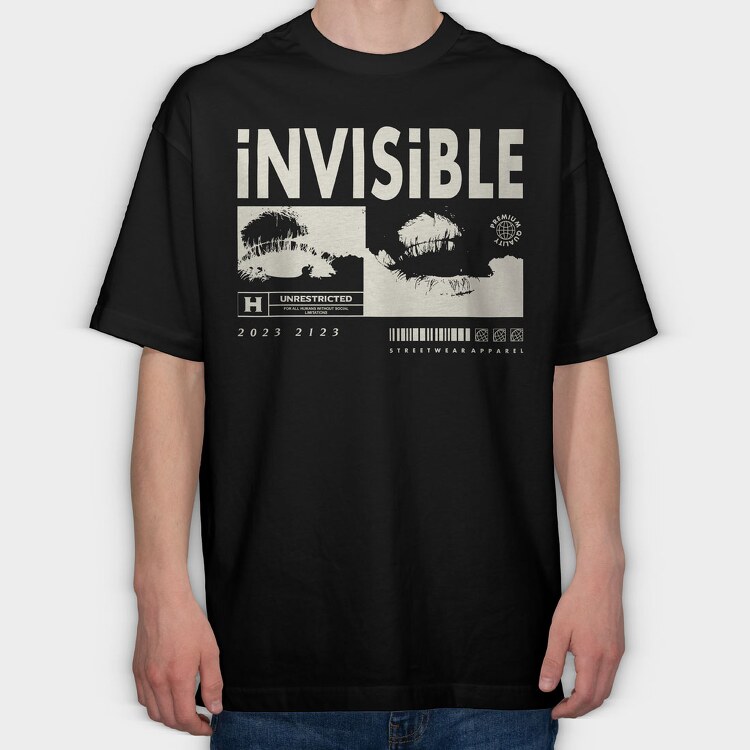 Invisible 1, Tricou Oversize Barbati (Unisex)