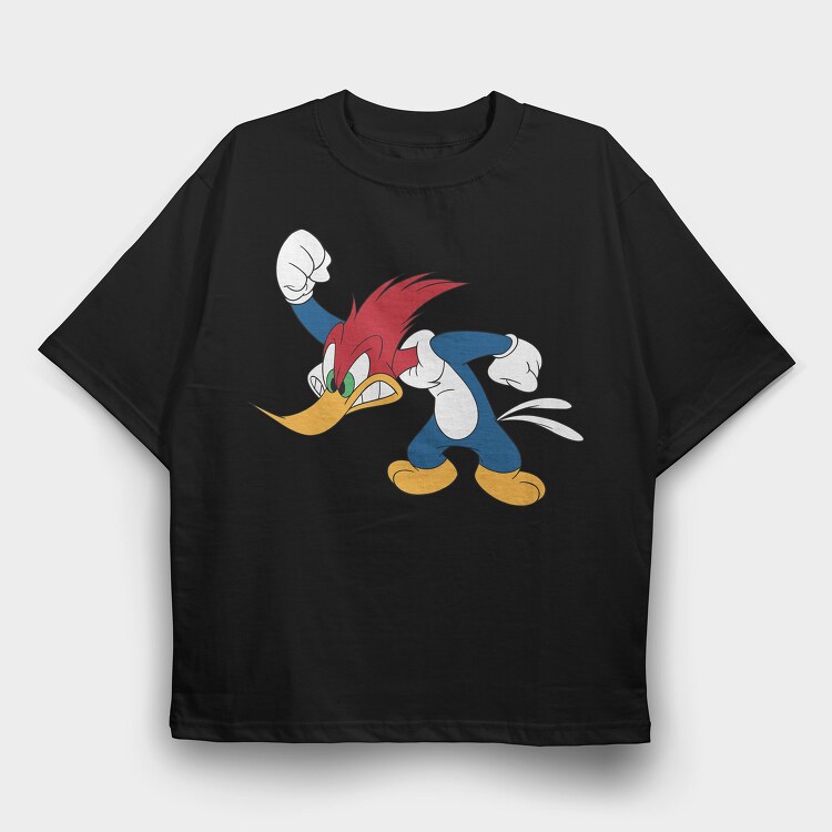 Cartoon Retro Woody Woodpecker 5, Tricou Oversize Barbati (Unisex)