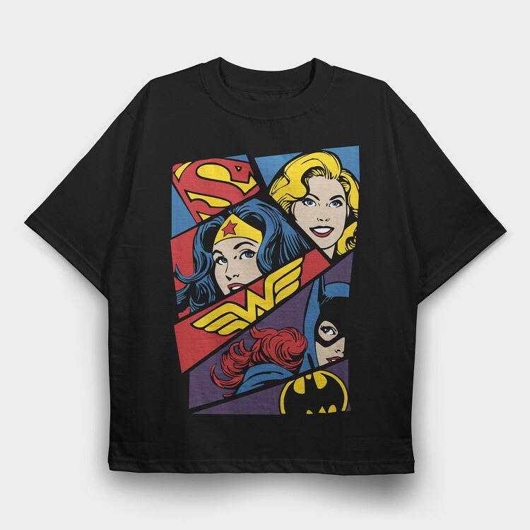 Supergirl Wonder Woman Batwoman, Tricou Oversize Barbati (Unisex)