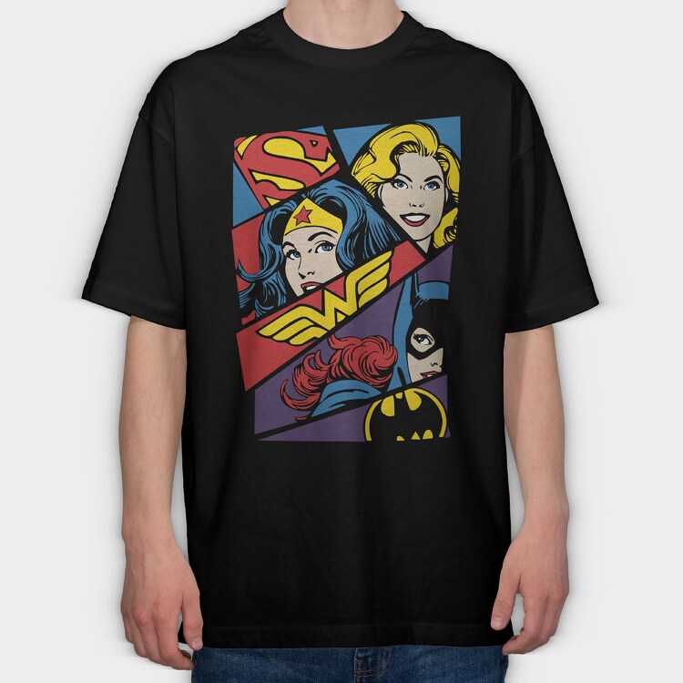 Supergirl Wonder Woman Batwoman, Tricou Oversize Barbati (Unisex)