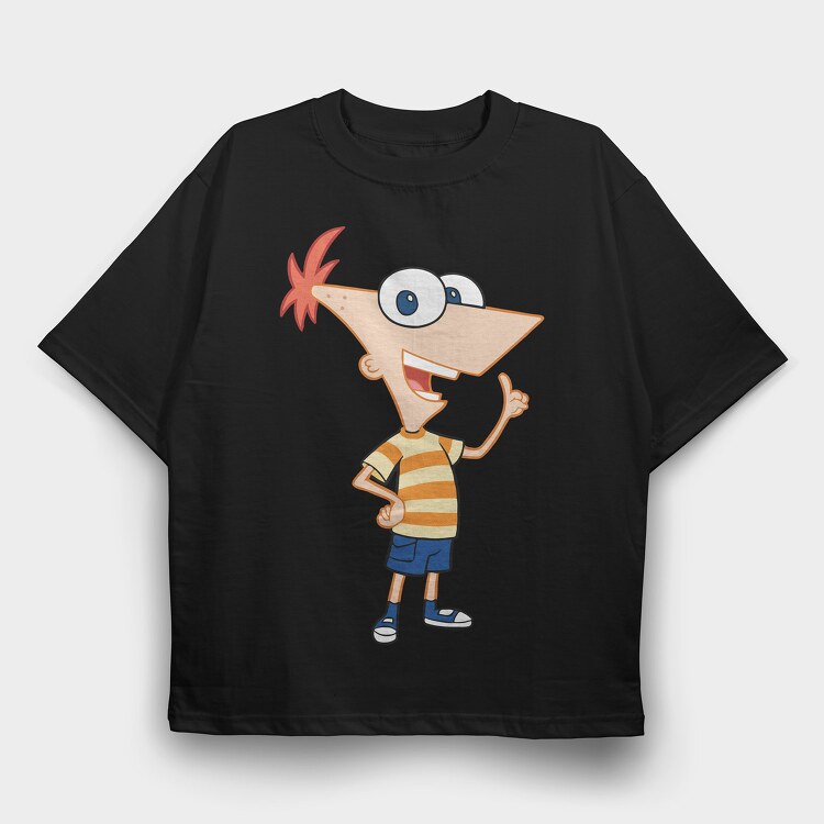 Phineas and Ferb 16, Tricou Oversize Barbati (Unisex)