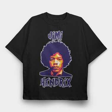 Jimi Handrix, Tricou Oversize Barbati (Unisex)