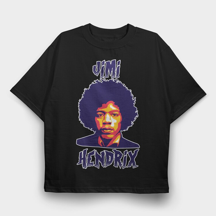 Jimi Handrix, Tricou Oversize Barbati (Unisex)