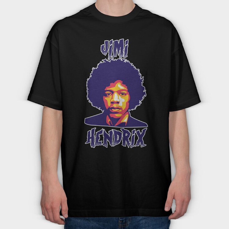 Jimi Handrix, Tricou Oversize Barbati (Unisex)