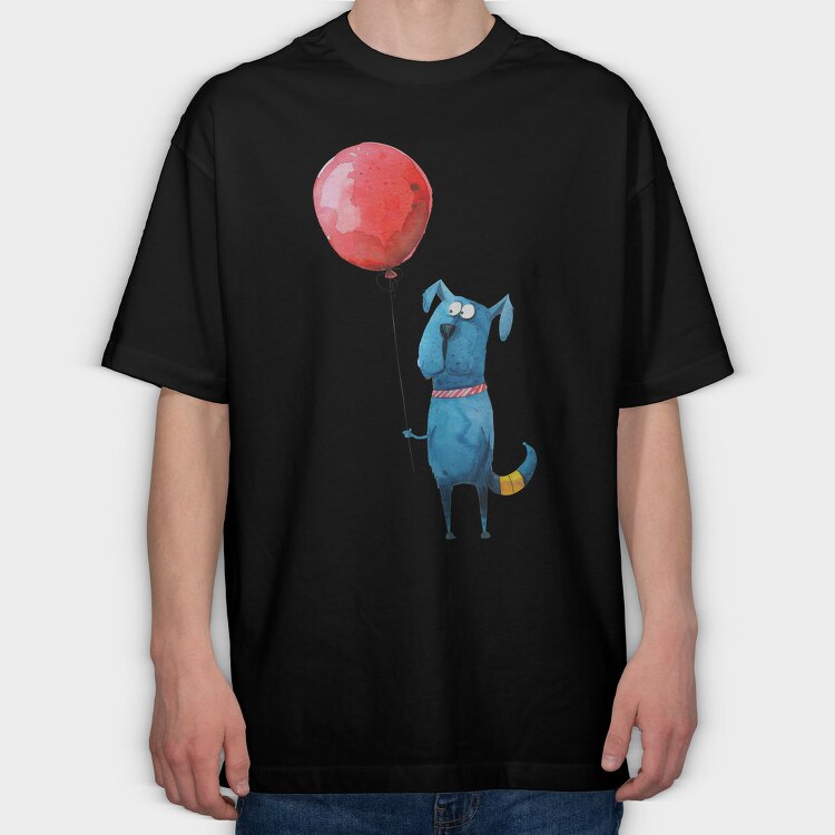 Balloon Dog Happy, Tricou Oversize Barbati (Unisex)