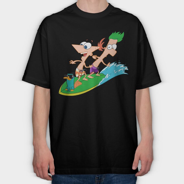 Phineas and Ferb 19, Tricou Oversize Barbati (Unisex)