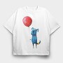 Balloon Dog Happy, Tricou Oversize Barbati (Unisex)