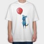 Balloon Dog Happy, Tricou Oversize Barbati (Unisex)