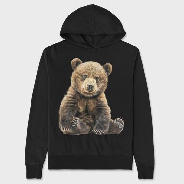 Bear Sitting Calm, Hanorac Oversize Barbati (Unisex)