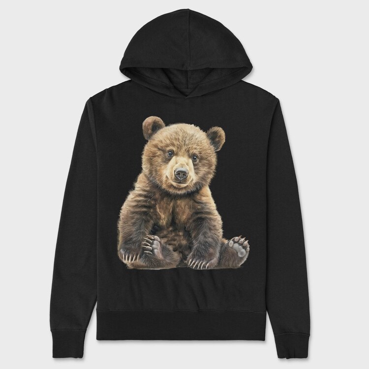 Bear Sitting Calm, Hanorac Oversize Barbati (Unisex)